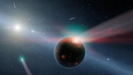 Una tormenta de cometas en un sistema estelar cercano El Telescopio Espacial Spitzer, de la NASA, ha detectado señales de masas de hielo que caen en forma de lluvia hacia el interior de un sistema solar alienígena. Esta lluvia...